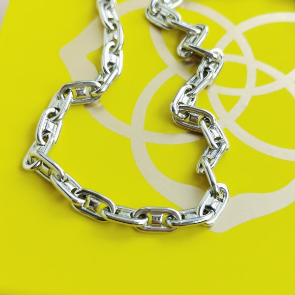 Kendra Scott Bailey Silver Chain Necklace fashion - Picture 2 of 3